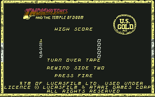 Indiana Jones and the Temple of Doom screenshot 4 for Commodore 64